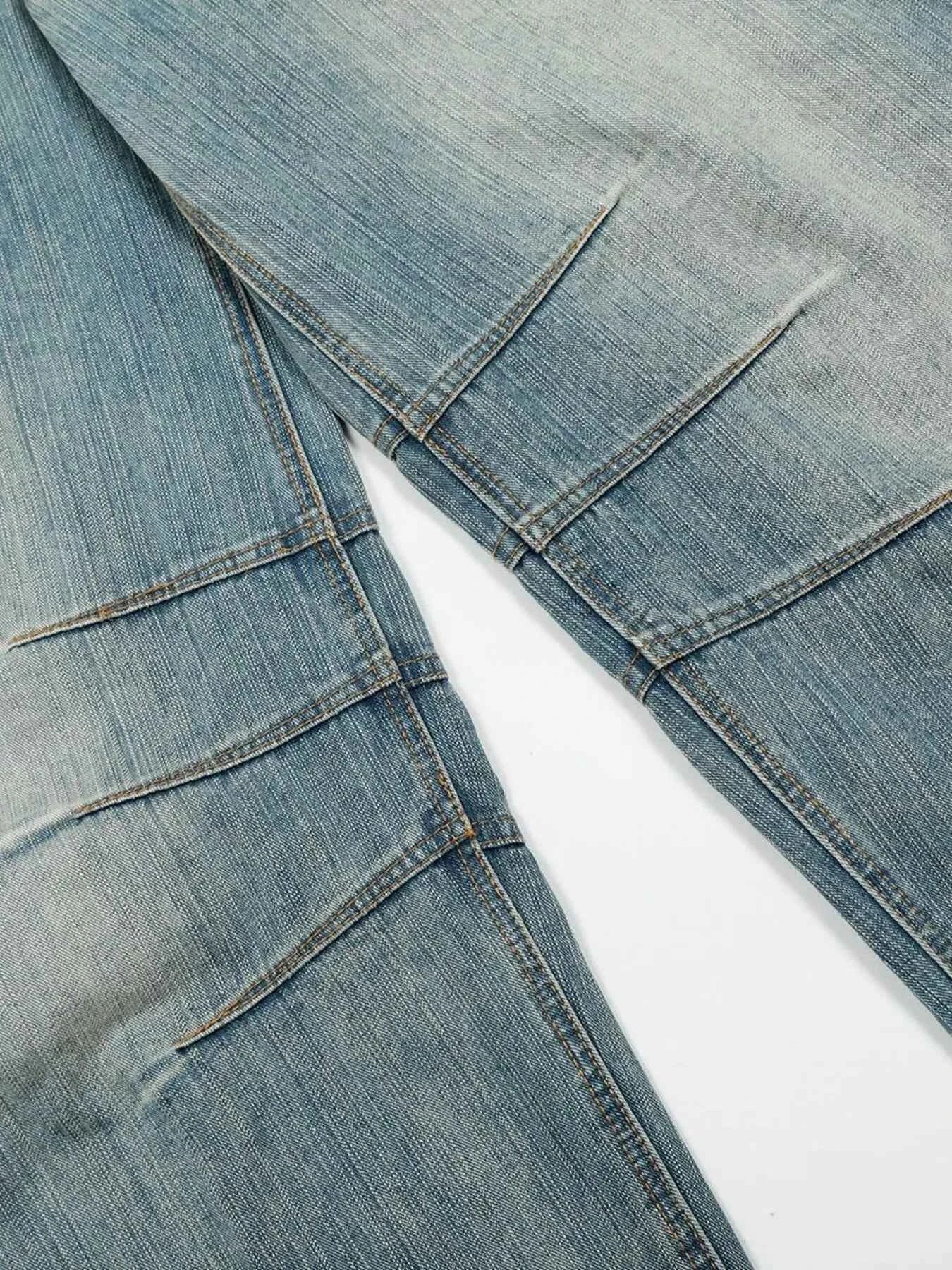 Men's High Waist Washed Curved Jeans