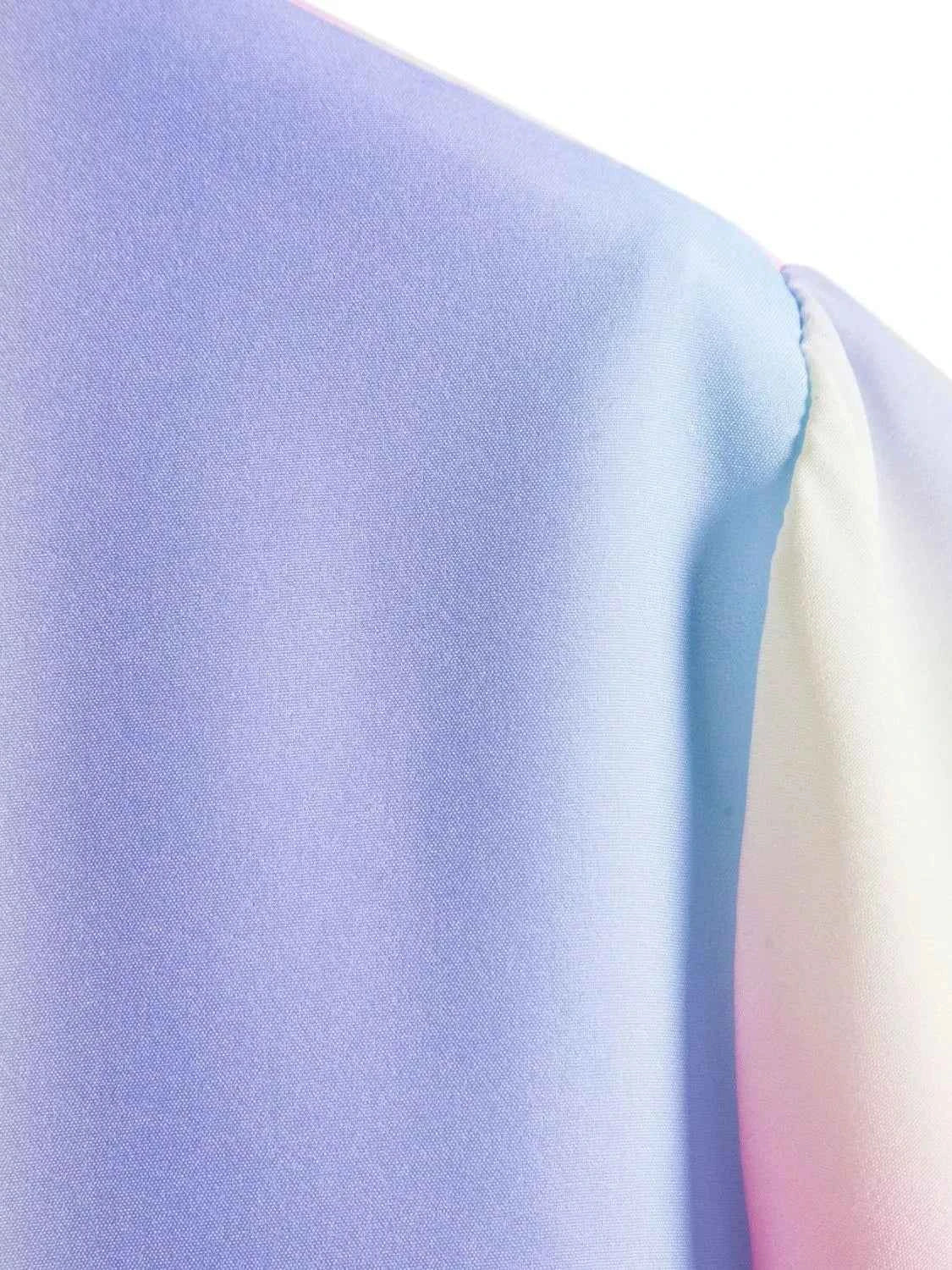 Men's Plus Size Gradient Short Sleeve Button-Down Shirt