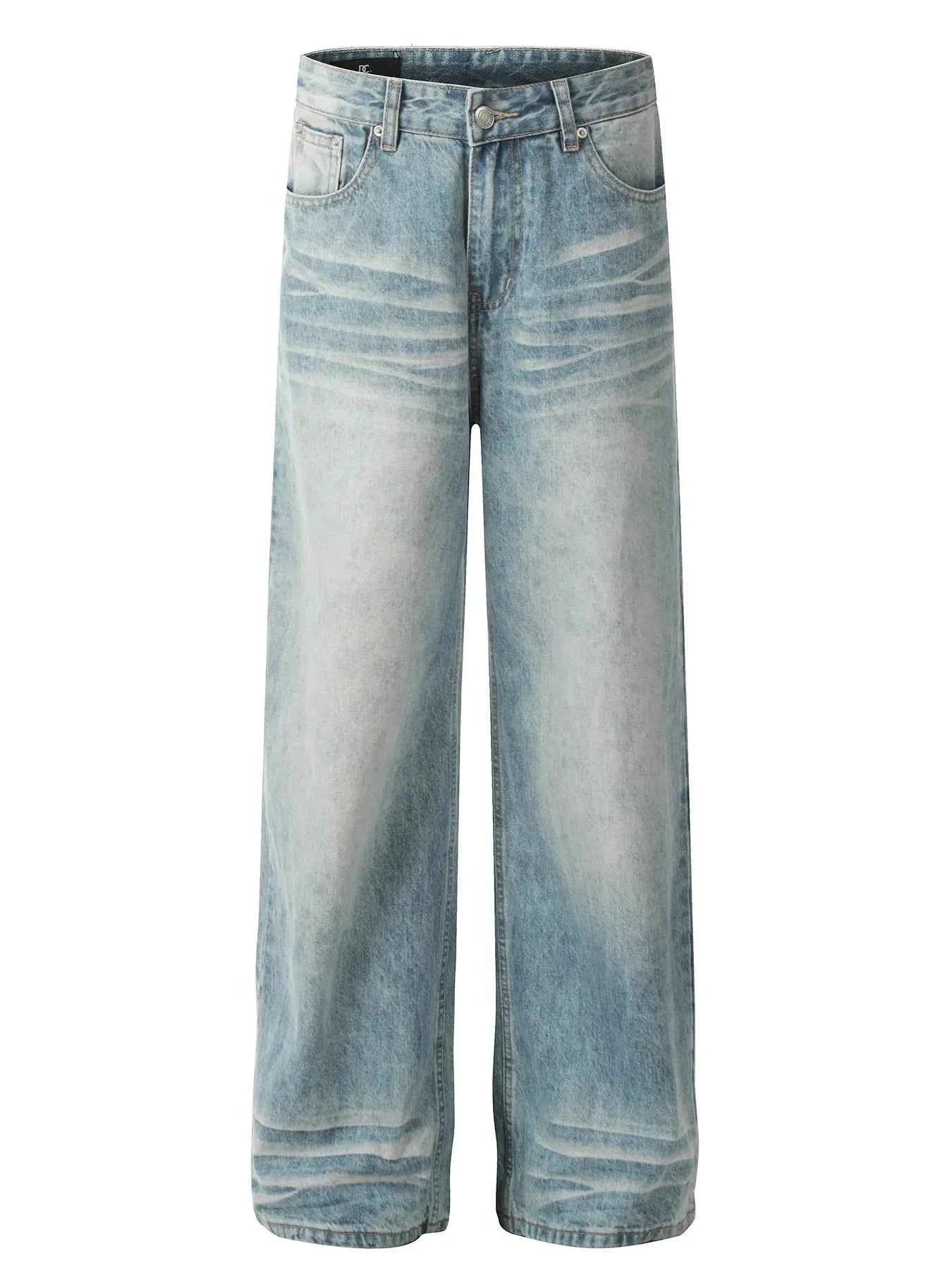 Men's High-Waist Wide Leg Vintage Wash Jeans