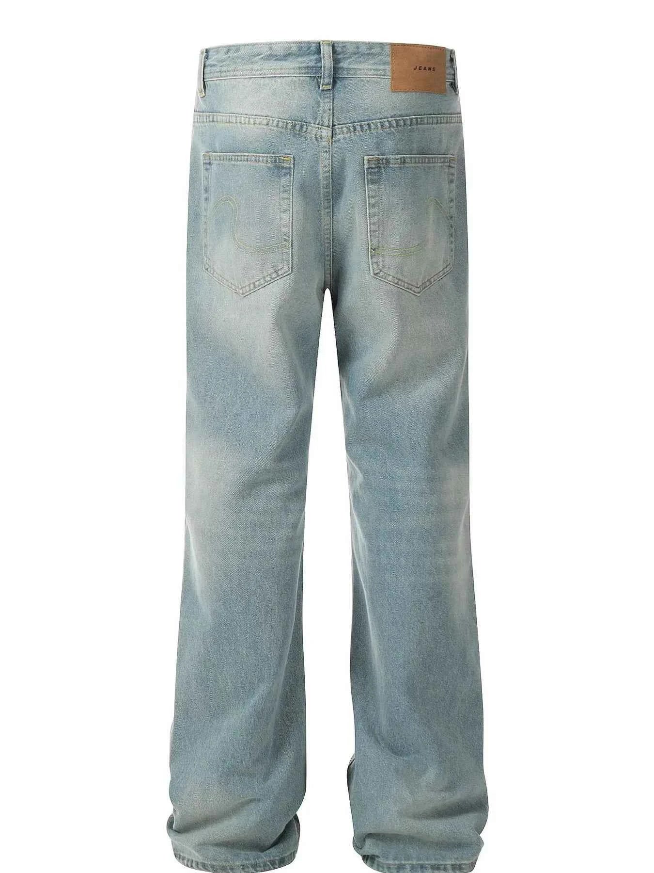 Men's Washed Wide Leg Jeans