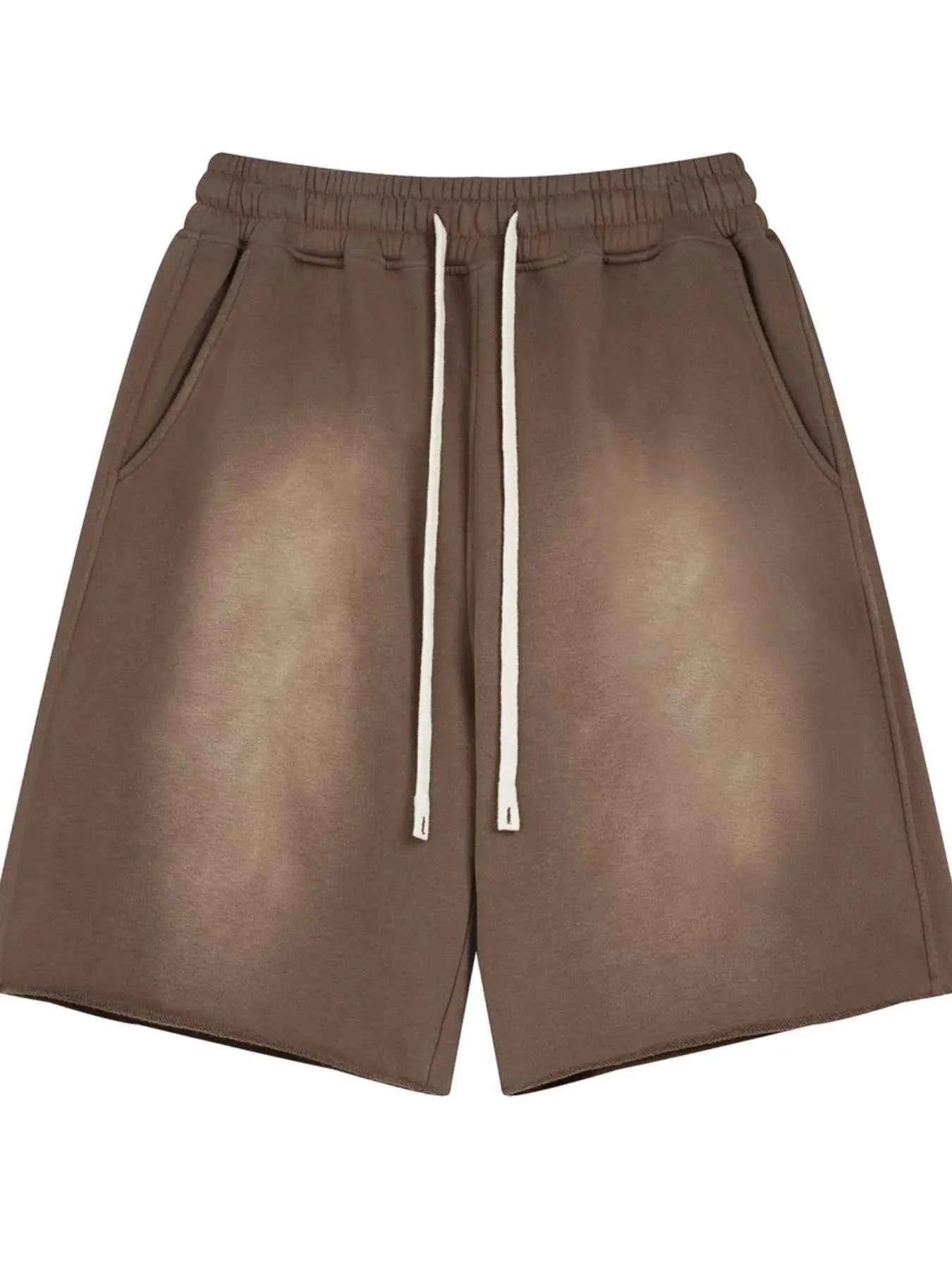 Men's Raw Edge Drawstring Casual Shorts