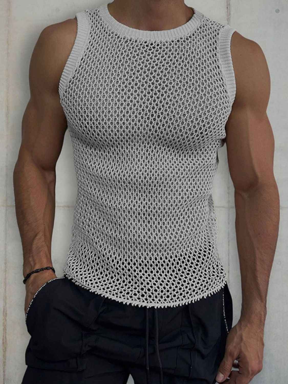 Men's Sleeveless Sheer Knit Top - Damned Threads