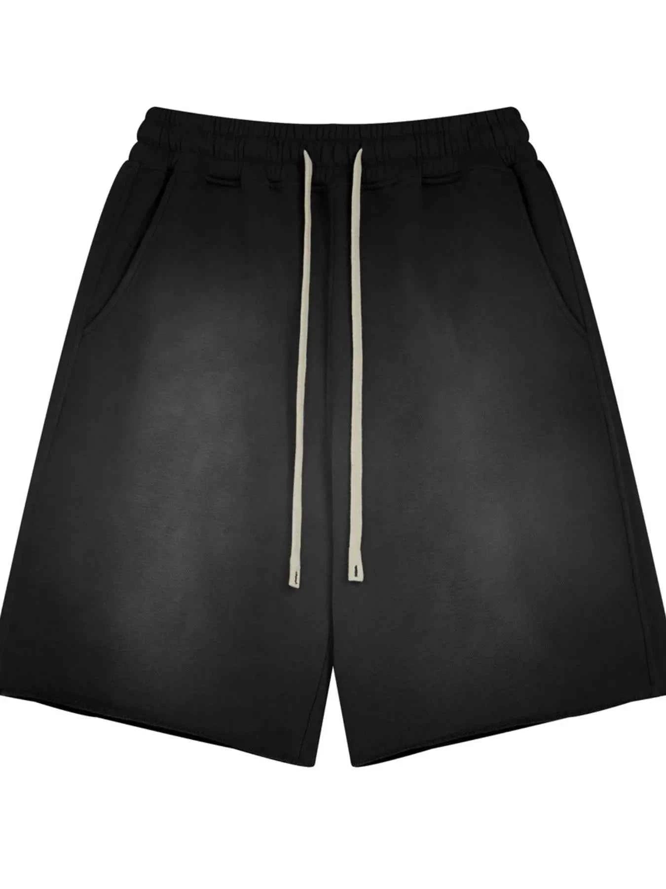 Men's Raw Edge Drawstring Casual Shorts