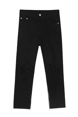 Distressed Mid Rise Jeans with Pockets - Damned Threads