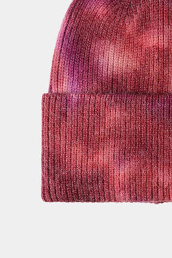 Tie-Dye Cuffed Rib-Knit Beanie Hat - Damned Threads