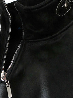 Men's Oversized Zipper Detail Turtleneck Sweatshirt