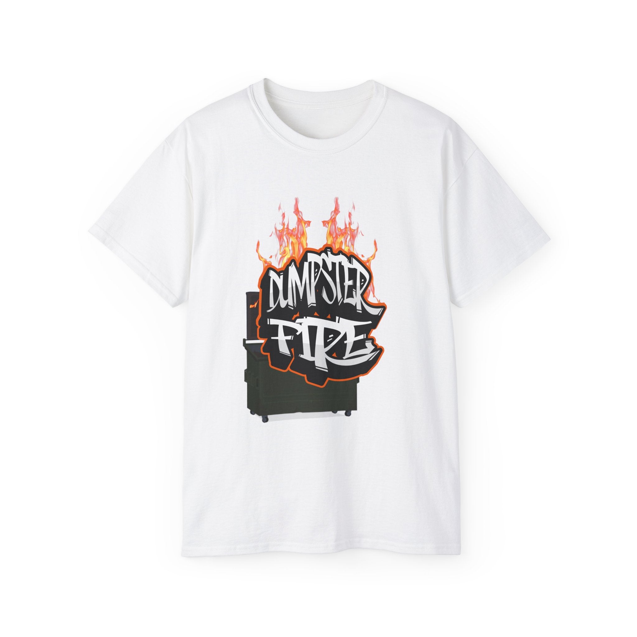 Dumpster Fire - Unisex T-Shirt (Front) - Damned Threads