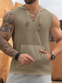 Men's Lace Up Hooded Top - Damned Threads