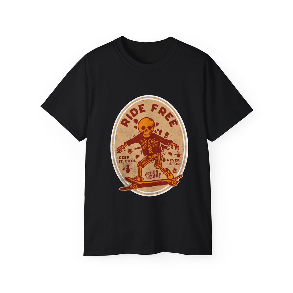 Ride Free - Unisex Cotton Tee (Front) - Damned Threads