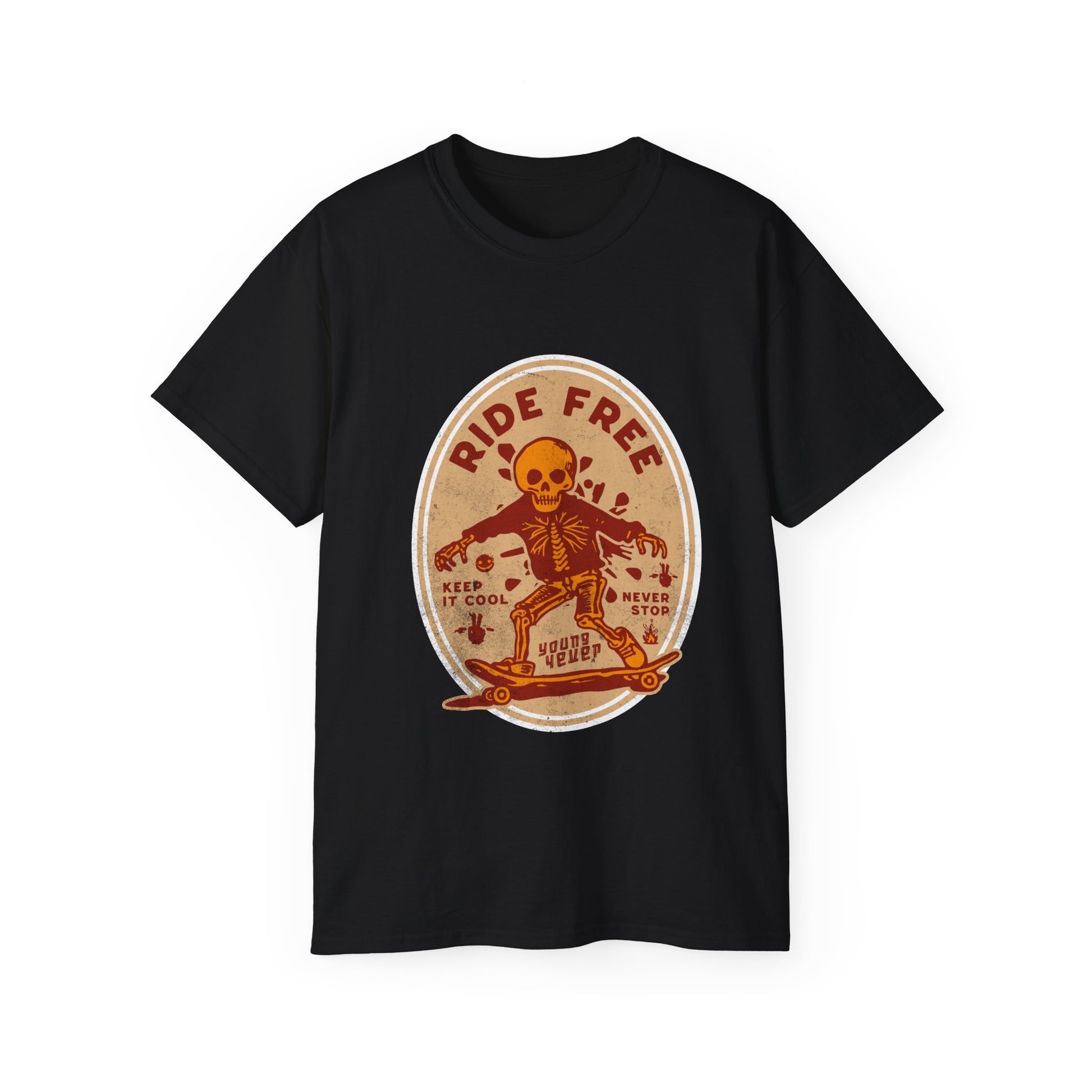 Ride Free - Unisex Cotton Tee (Front) - Damned Threads