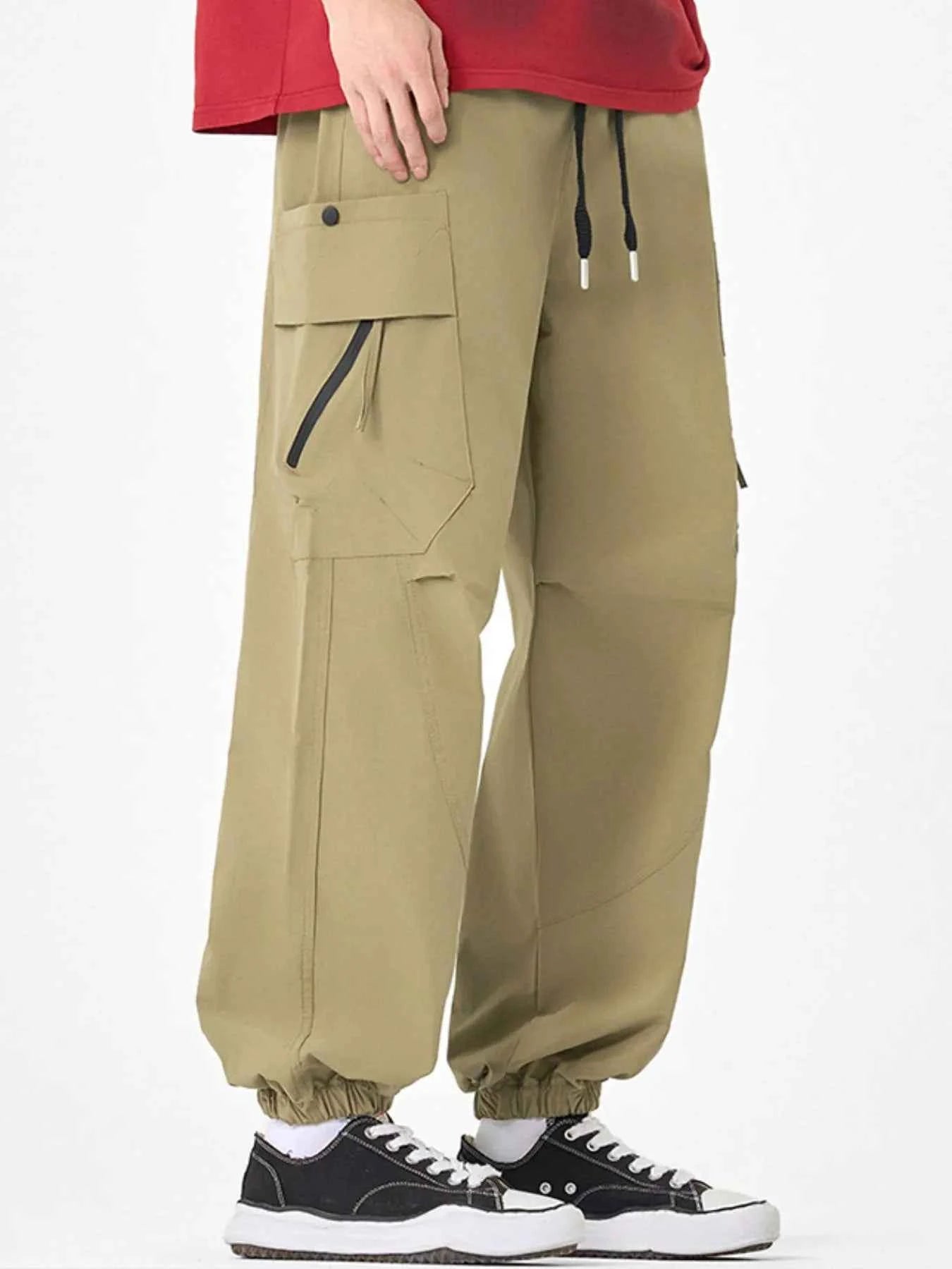 Men's Plus Size Casual Cargo Pants with Multiple Pockets