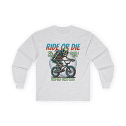 Ride Or Die - Unisex Cotton Long Sleeve Tee (Front) - Damned Threads