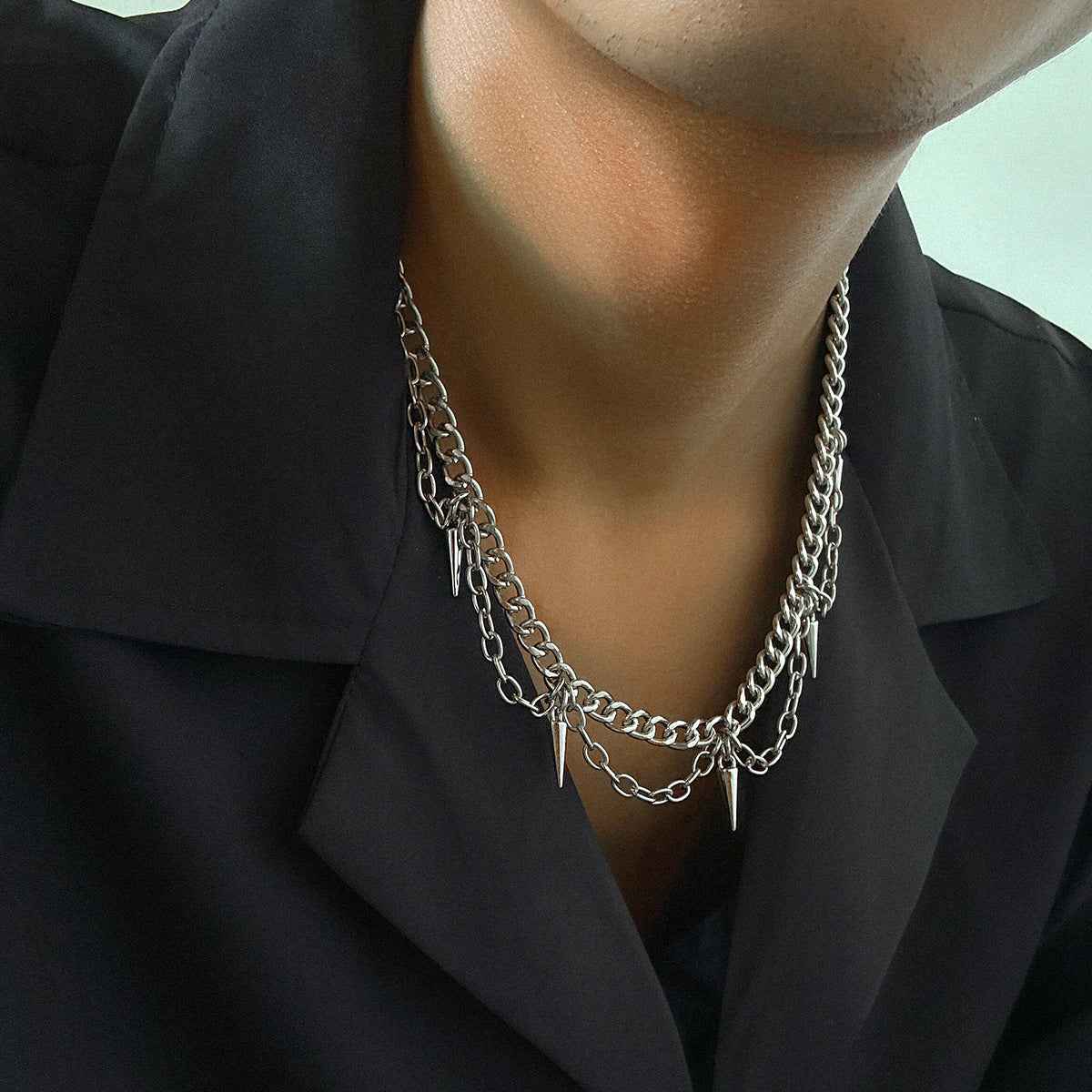 Tassel Rivet & Spike Necklace - Damned Threads