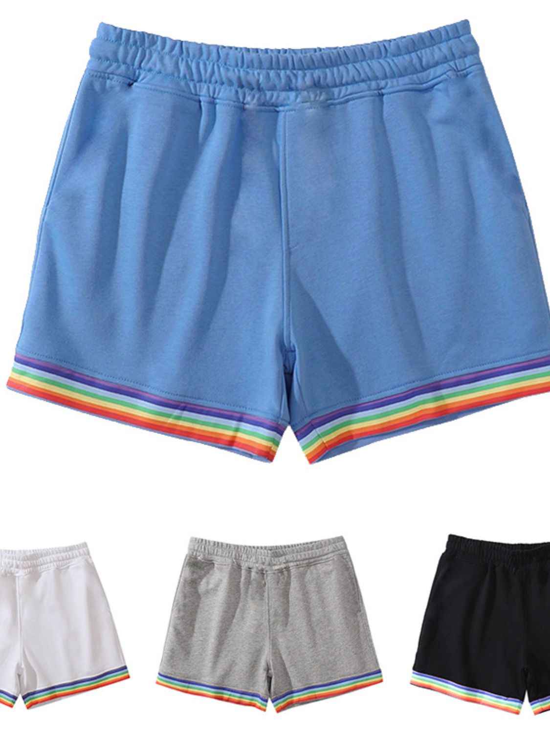 Men's Rainbow Stripe Elastic Waist Shorts - Damned Threads