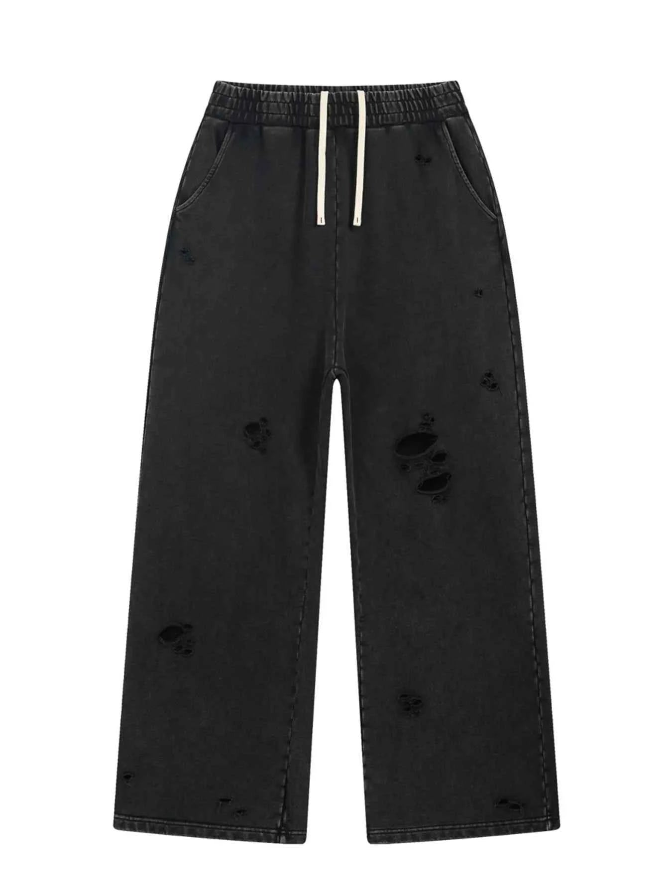 Distressed Drawstring Pants