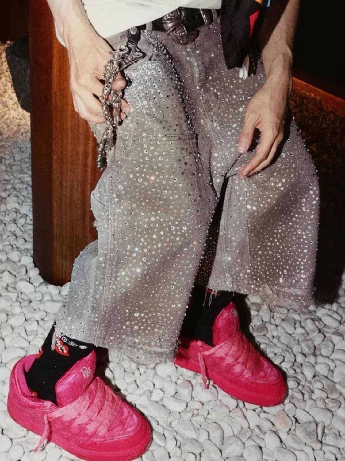 Men's Rhinestone Shorts with Pockets - Damned Threads