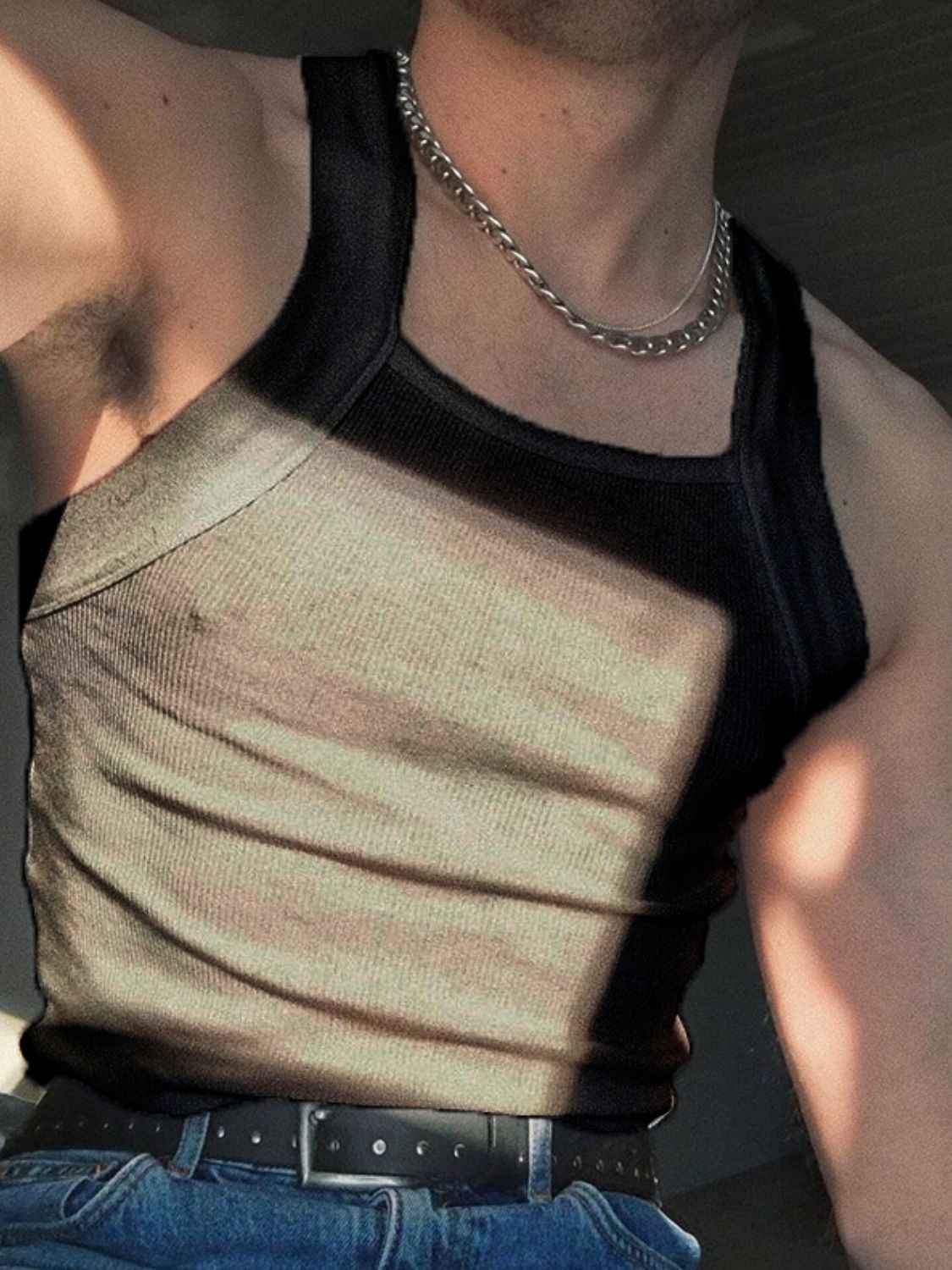 Men's Square Neck Wide Strap Tank - Damned Threads