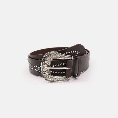 PU Leather Rhinestone Belt - Damned Threads