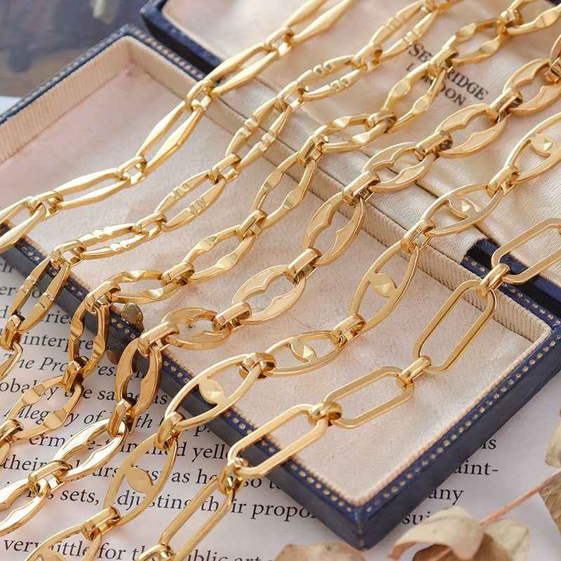18K Gold Geometric Design Luxury Bracelet Necklace Set - Damned Threads