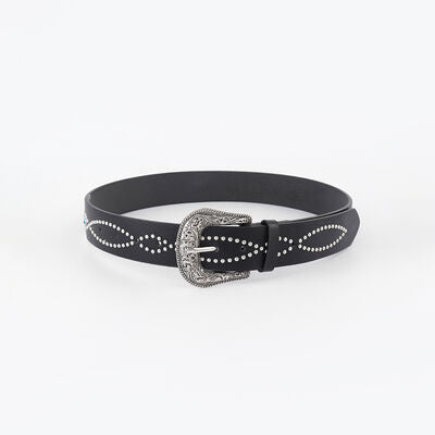 PU Leather Rhinestone Belt - Damned Threads
