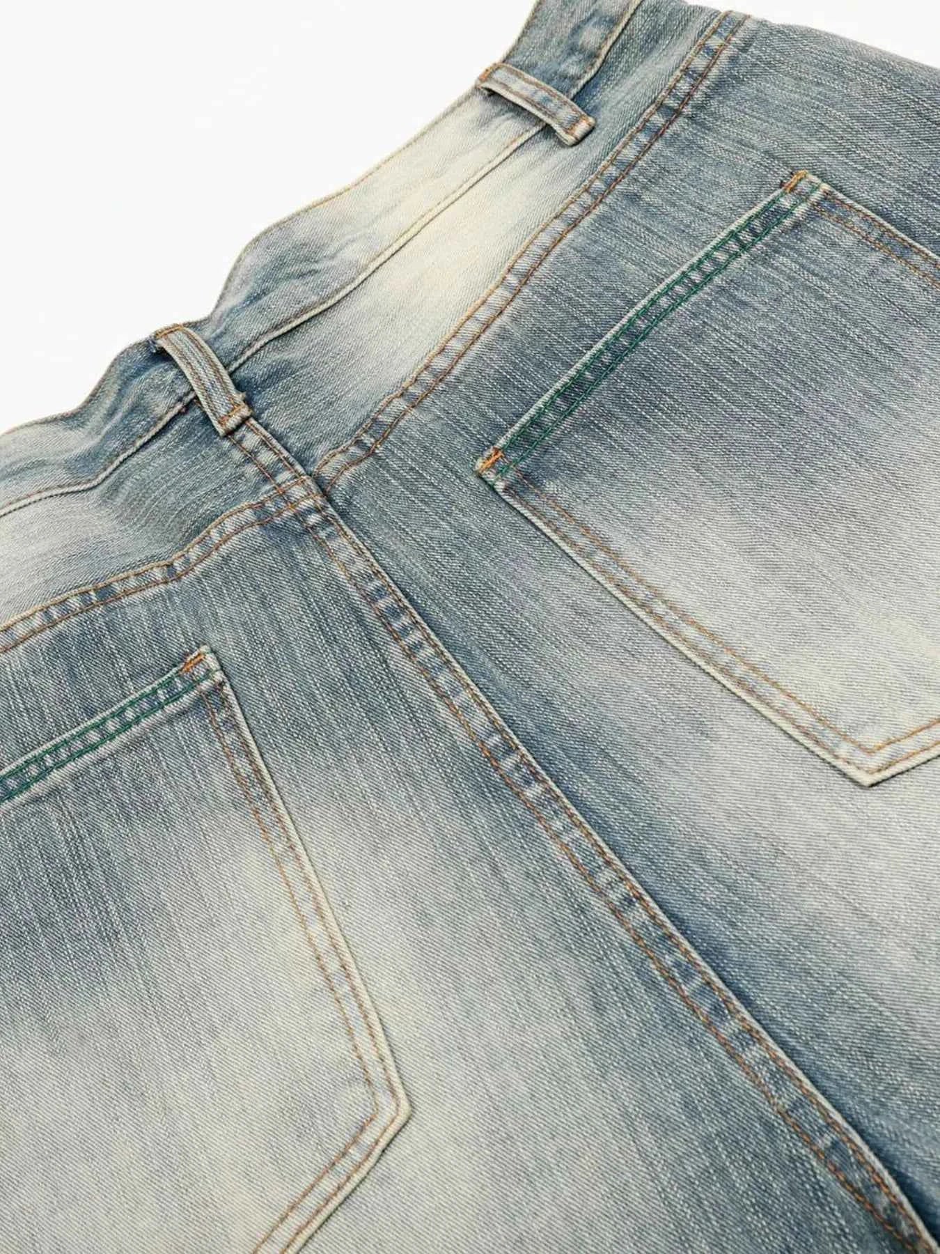 Men's Wash Wide-Leg Denim Shorts