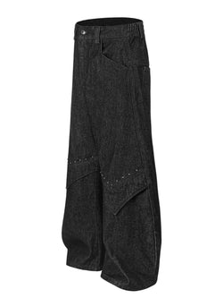 Men's Wide Leg Studded Jeans