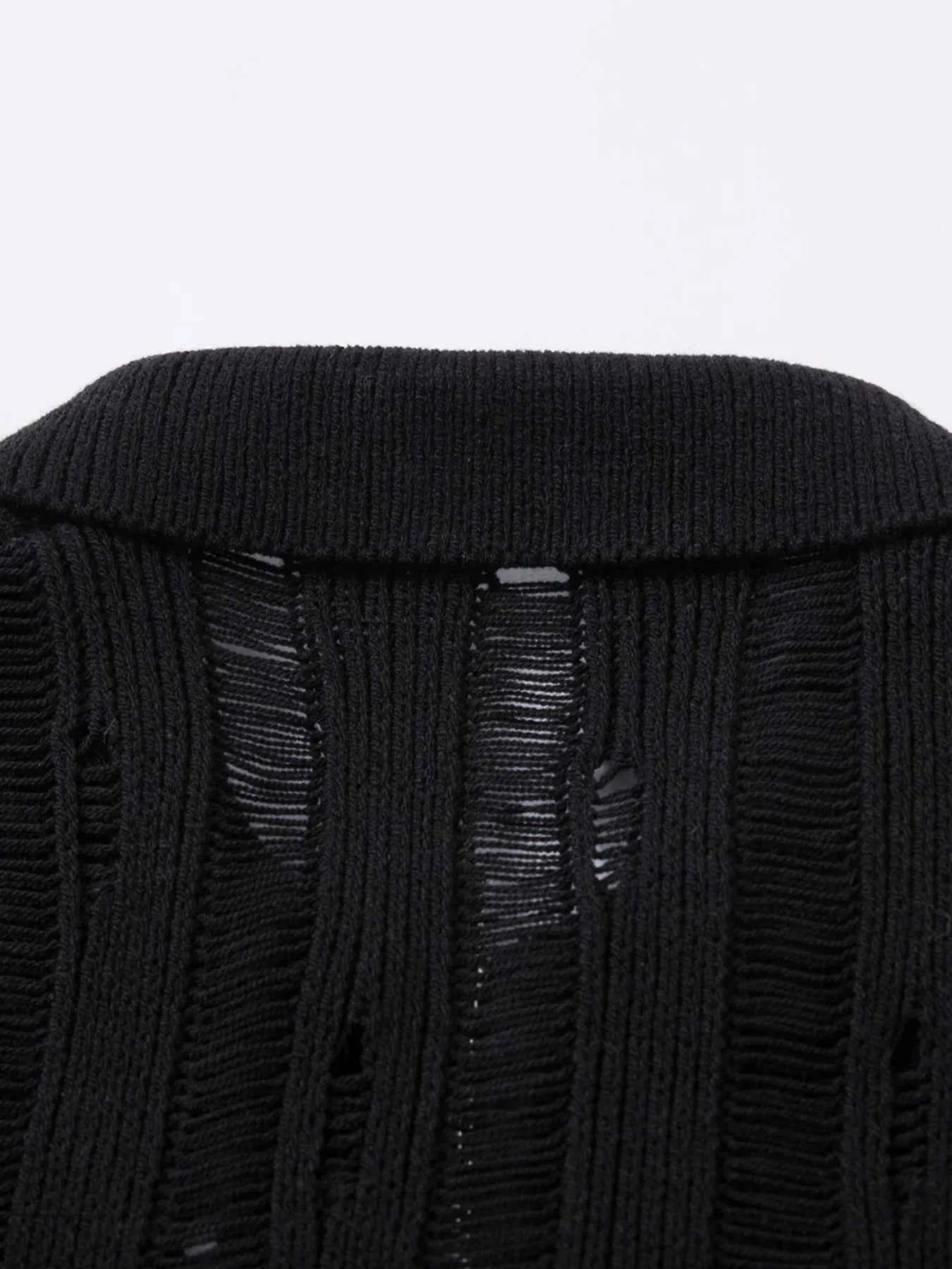 Men's Zip Up Openwork Cardigan