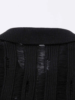 Men's Zip Up Openwork Cardigan