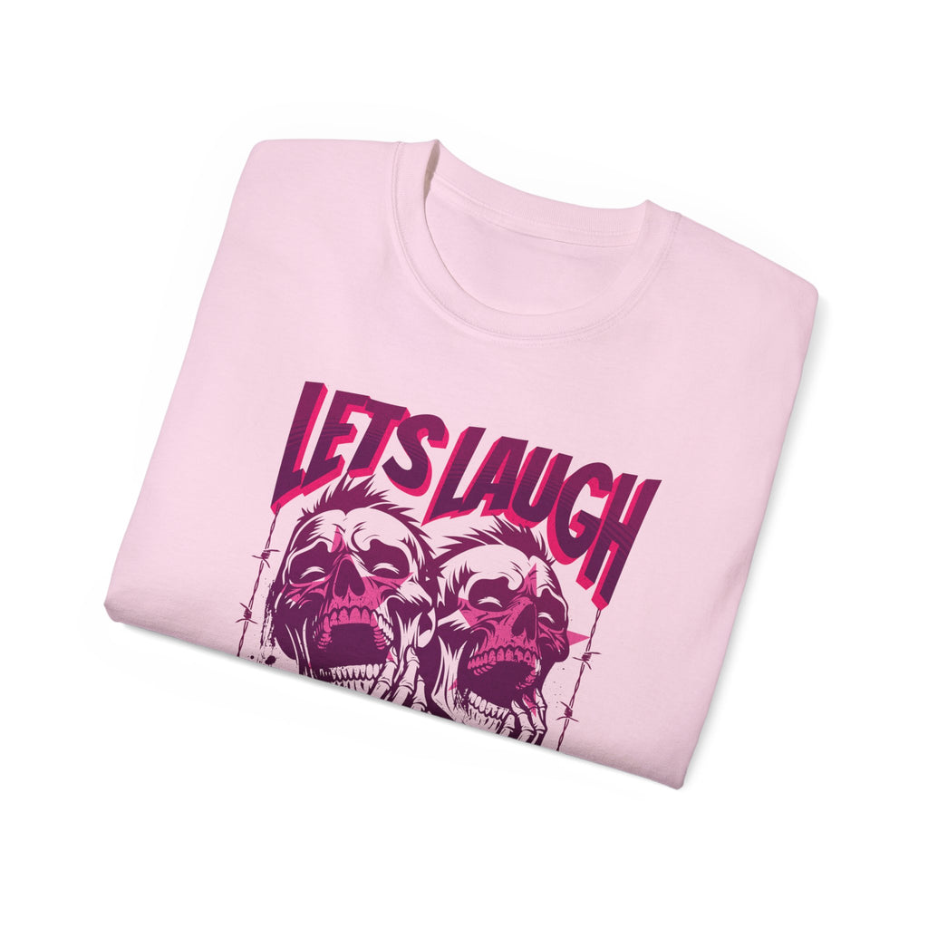 Let's Laugh After Life - Unisex Cotton Crew Tee (Front) - Prime Zone