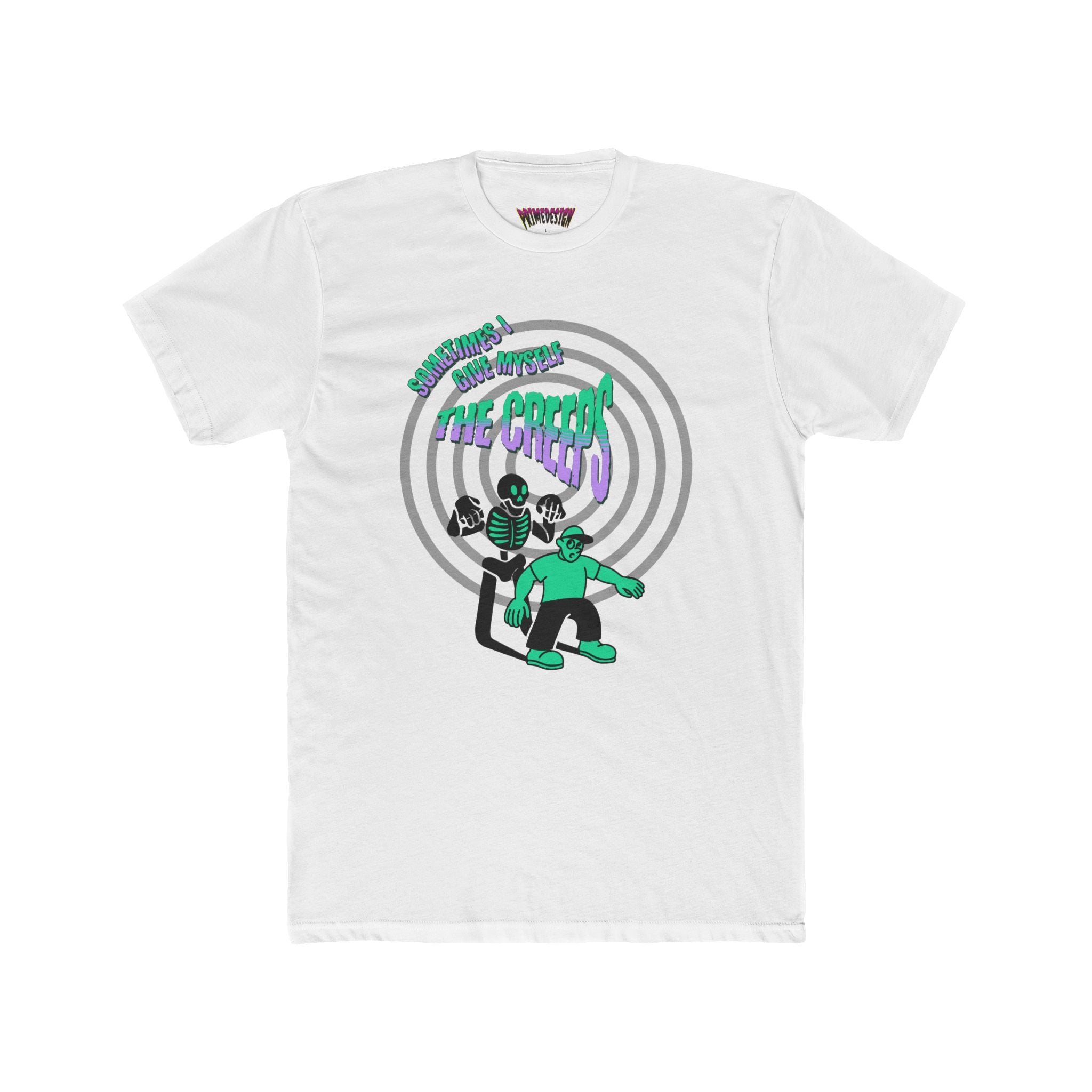 Sometimes I Give Myself The Creeps - Unisex Cotton Crew Tee (Front) - Damned Threads