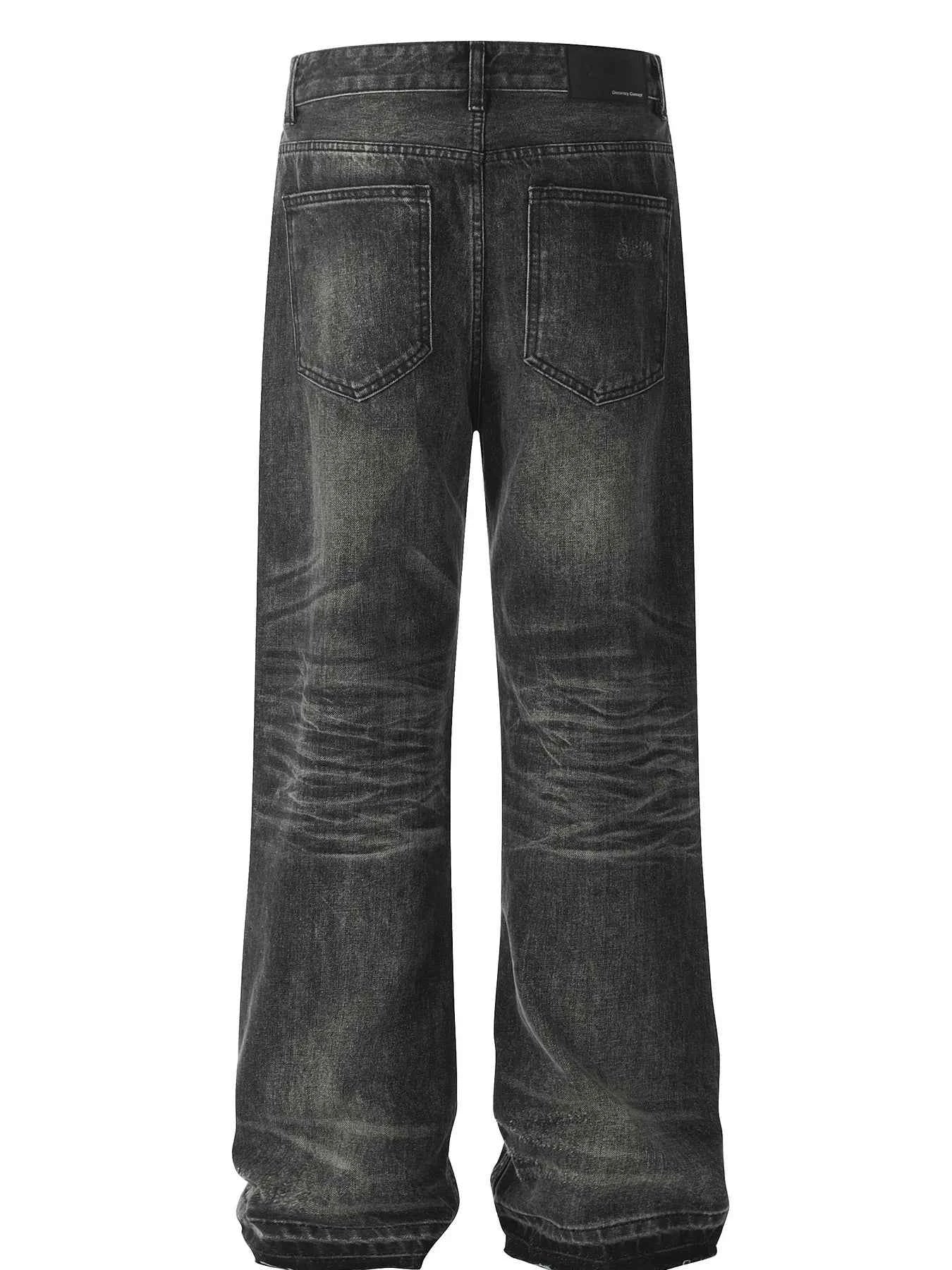 Men's Distressed Washed Straight Jeans