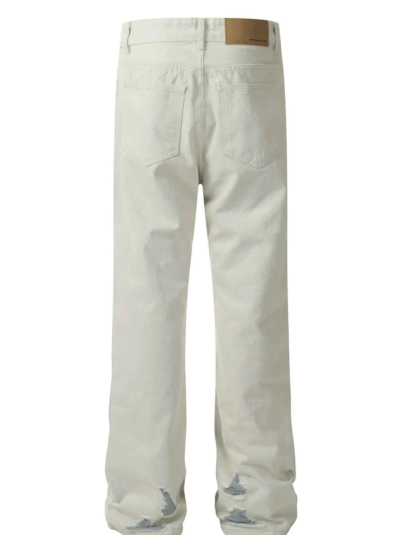 Men's Distressed Wash Straight Leg Jeans