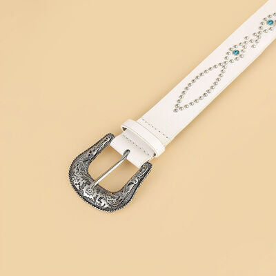 PU Leather Rhinestone Belt - Damned Threads