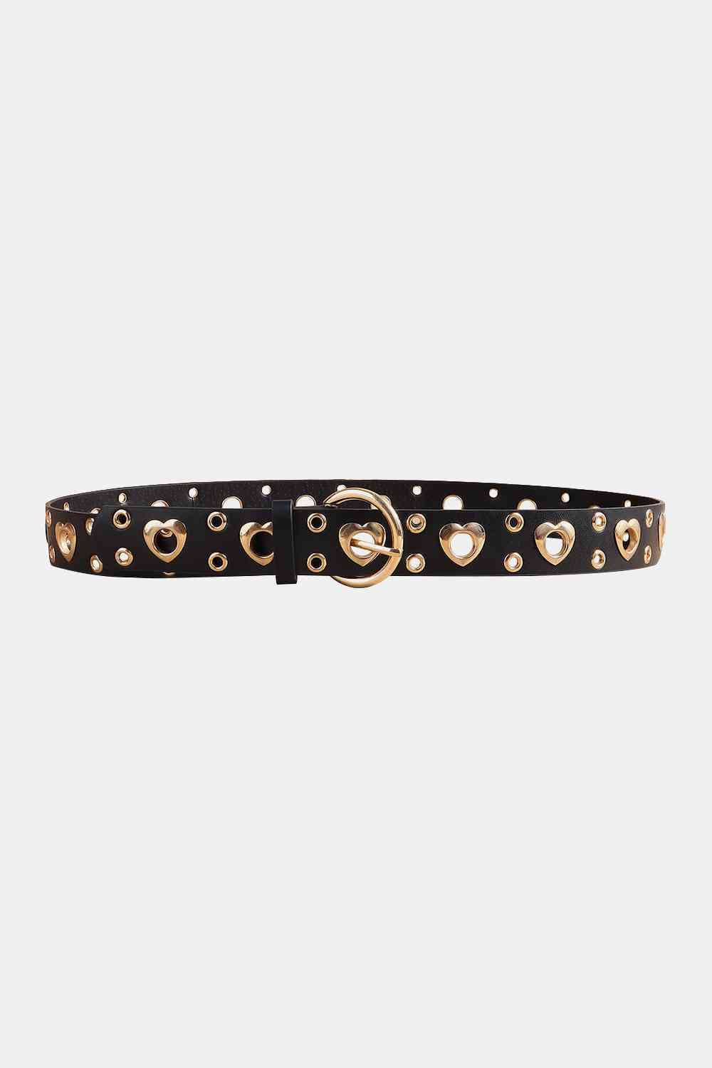 Heart Shape Alloy Detail PU Leather Belt - Damned Threads