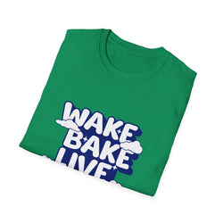 Wake Bake Live Repeat - Unisex T-Shirt (Front) - Damned Threads