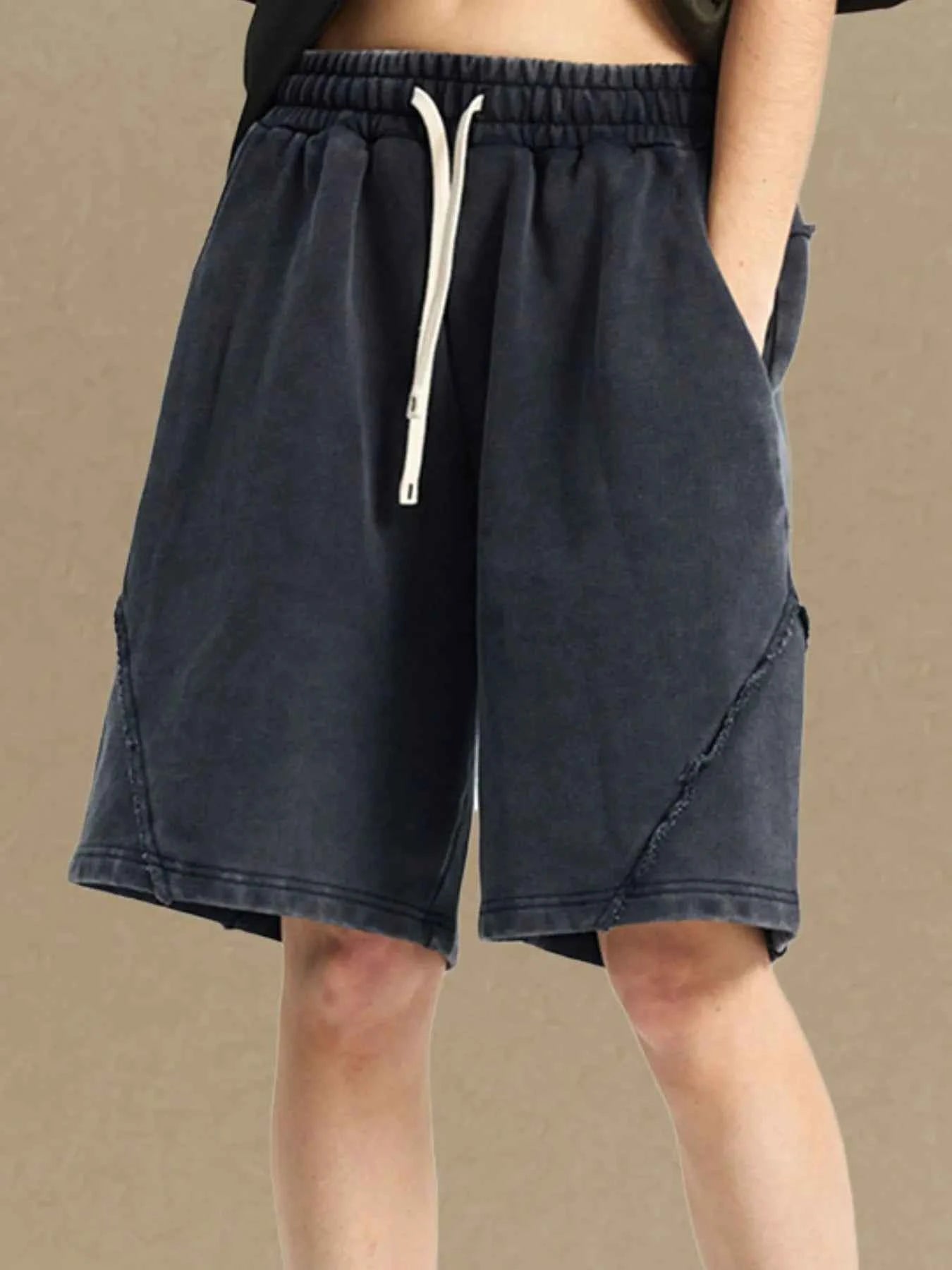 Men's Casual Drawstring Washed Shorts