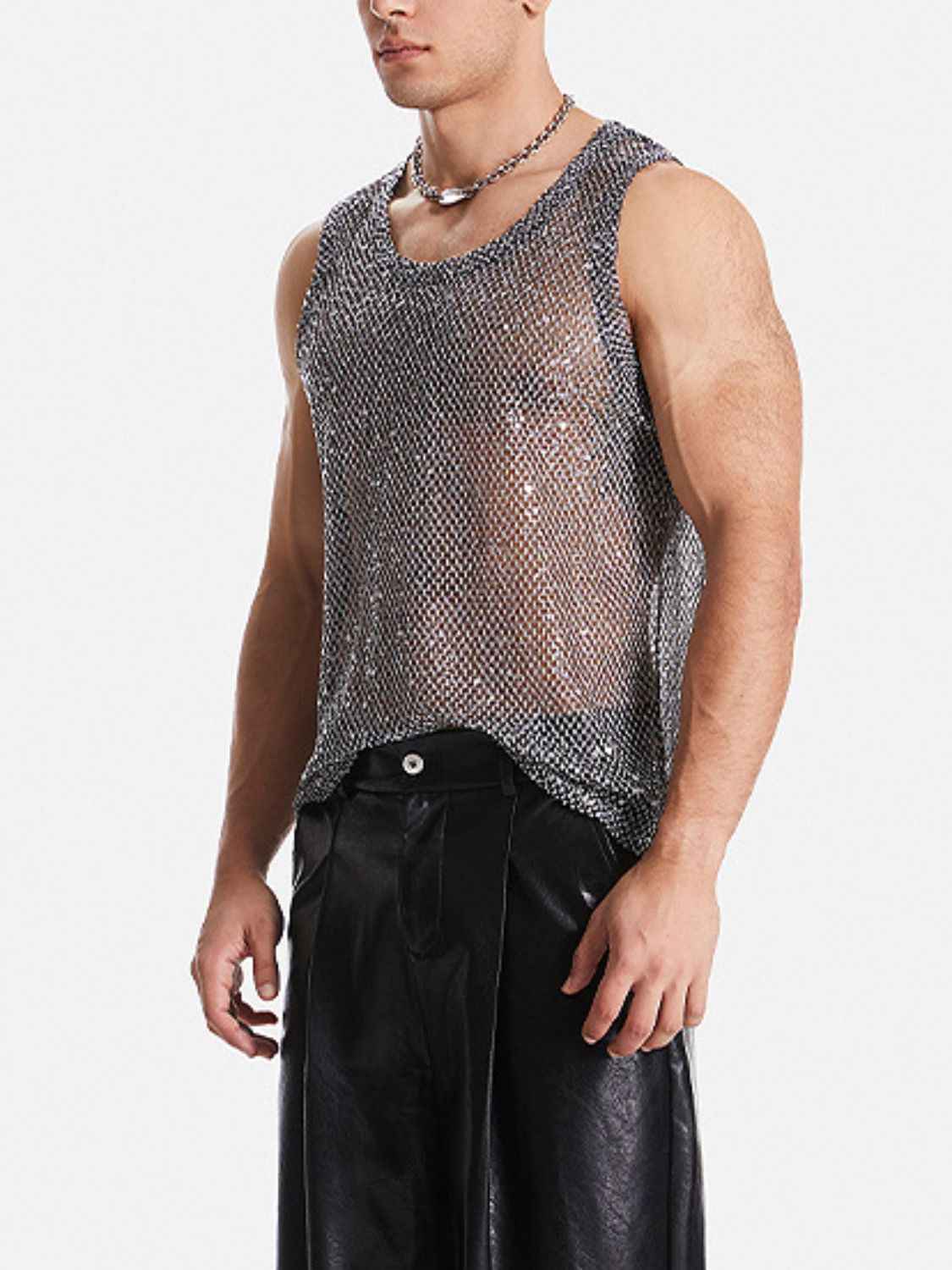 Men's Sequin Round Neck Tank - Damned Threads