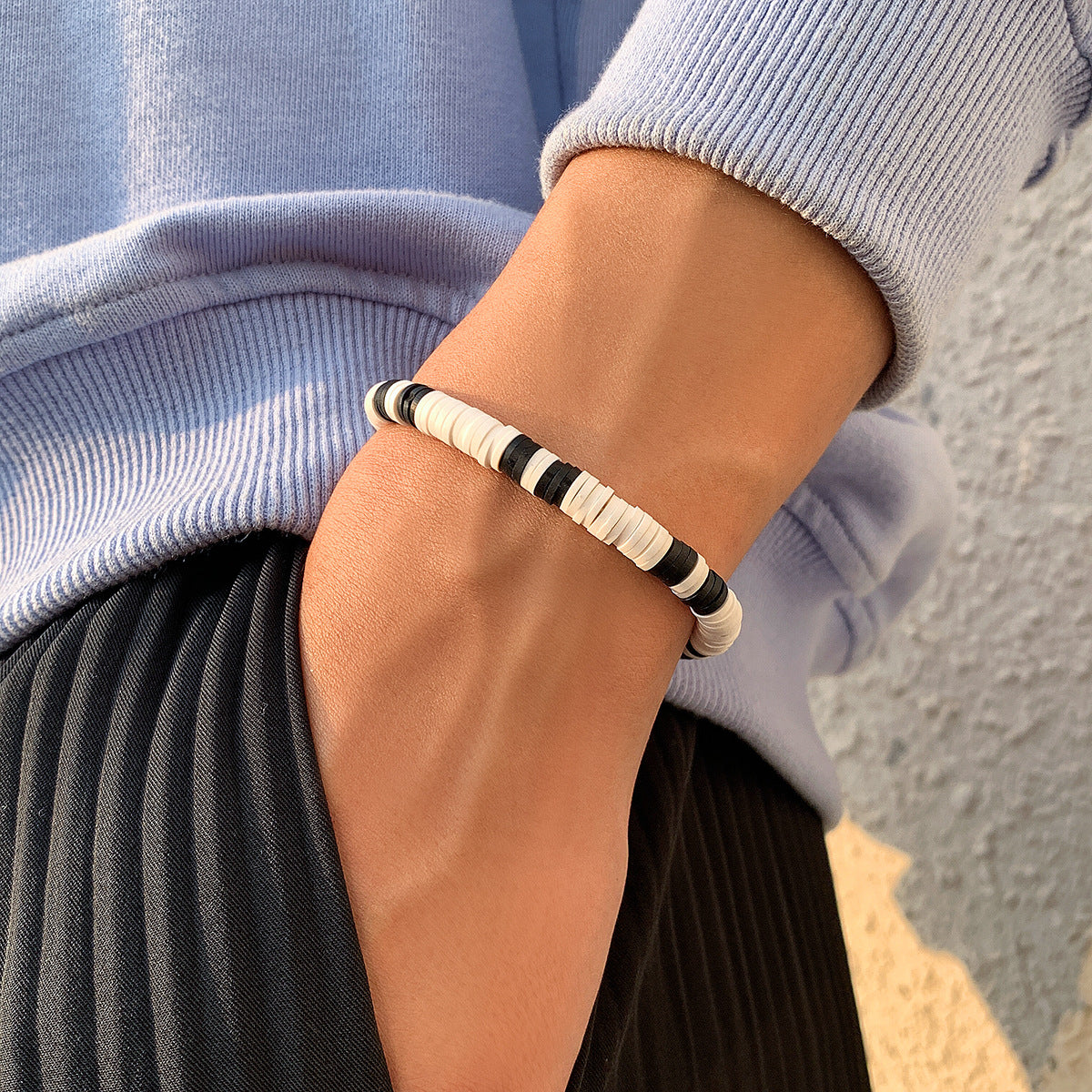 Bohemian Style Black & White Bracelet - Damned Threads