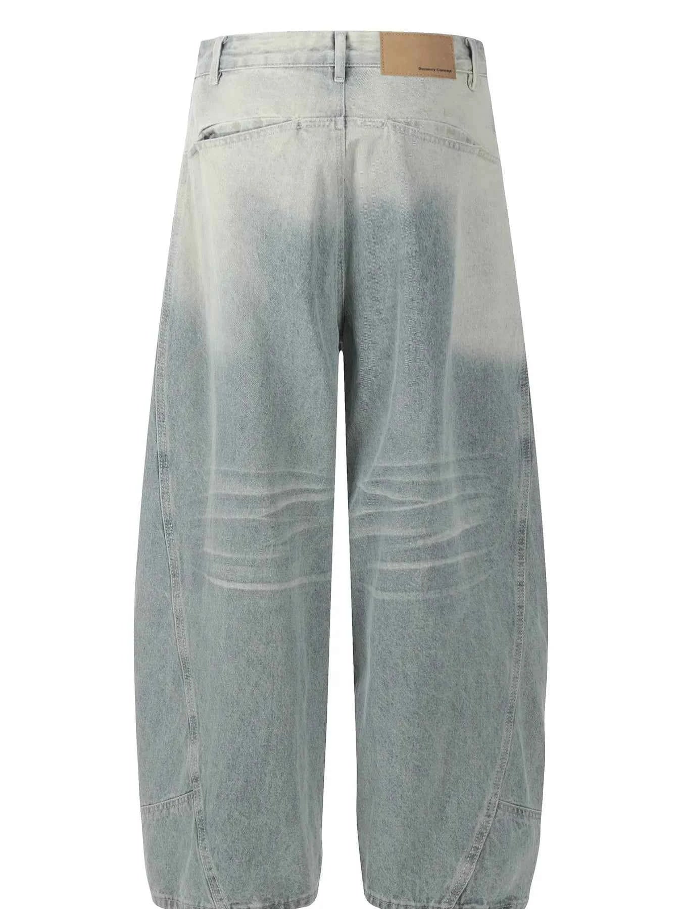 Men's Washed Curved Jeans with Contemporary Fade