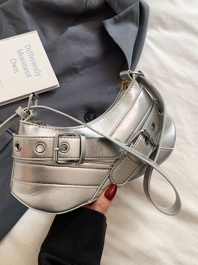 PU Leather Buckle Shoulder Bag - Damned Threads