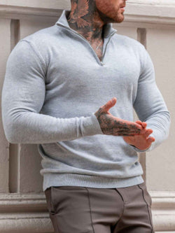 Men's Plus Size Quarter Zip Long Sleeve Knit Top - Damned Threads