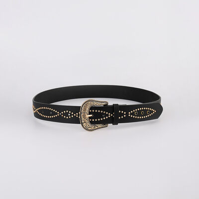 PU Leather Rhinestone Belt - Damned Threads