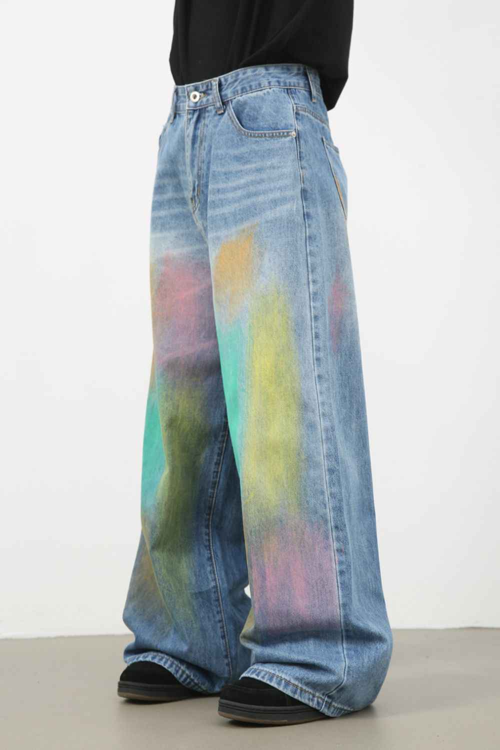 Men's Contrast Wide Leg Jeans - Damned Threads