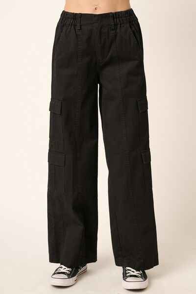 Mittoshop Low Rise Elastic Cover Waistband Cargo Pants - Damned Threads