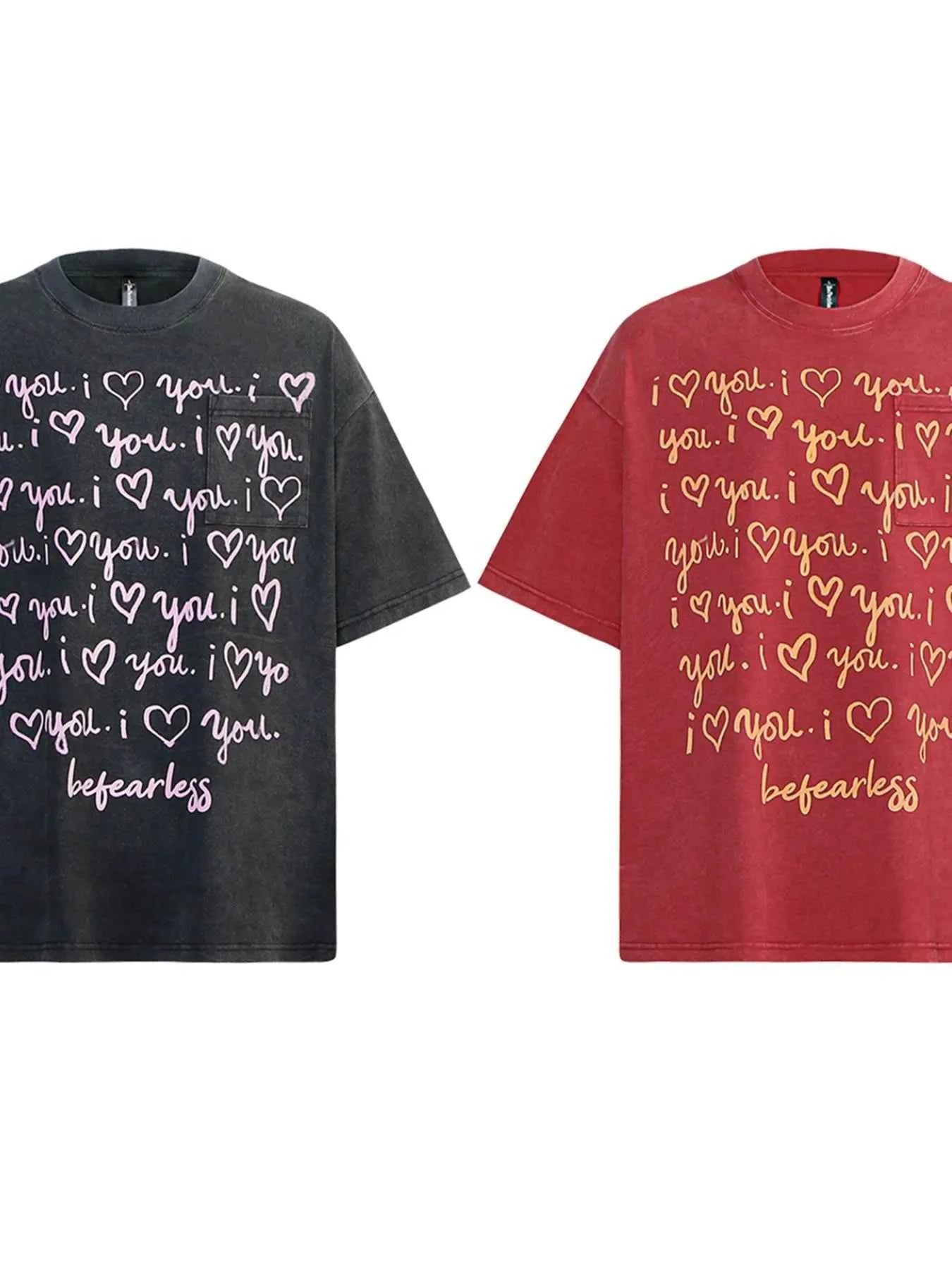 Men's Letter Round Neck Short Sleeve T-Shirt