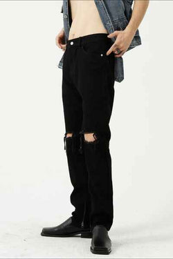 Distressed Mid Rise Jeans with Pockets - Damned Threads