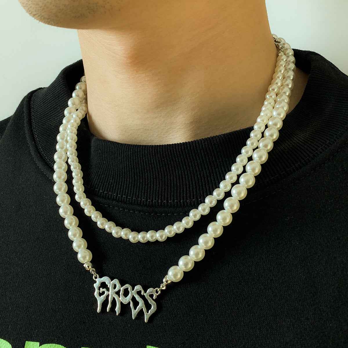 Gross Double Layer Pearl Necklace - Damned Threads