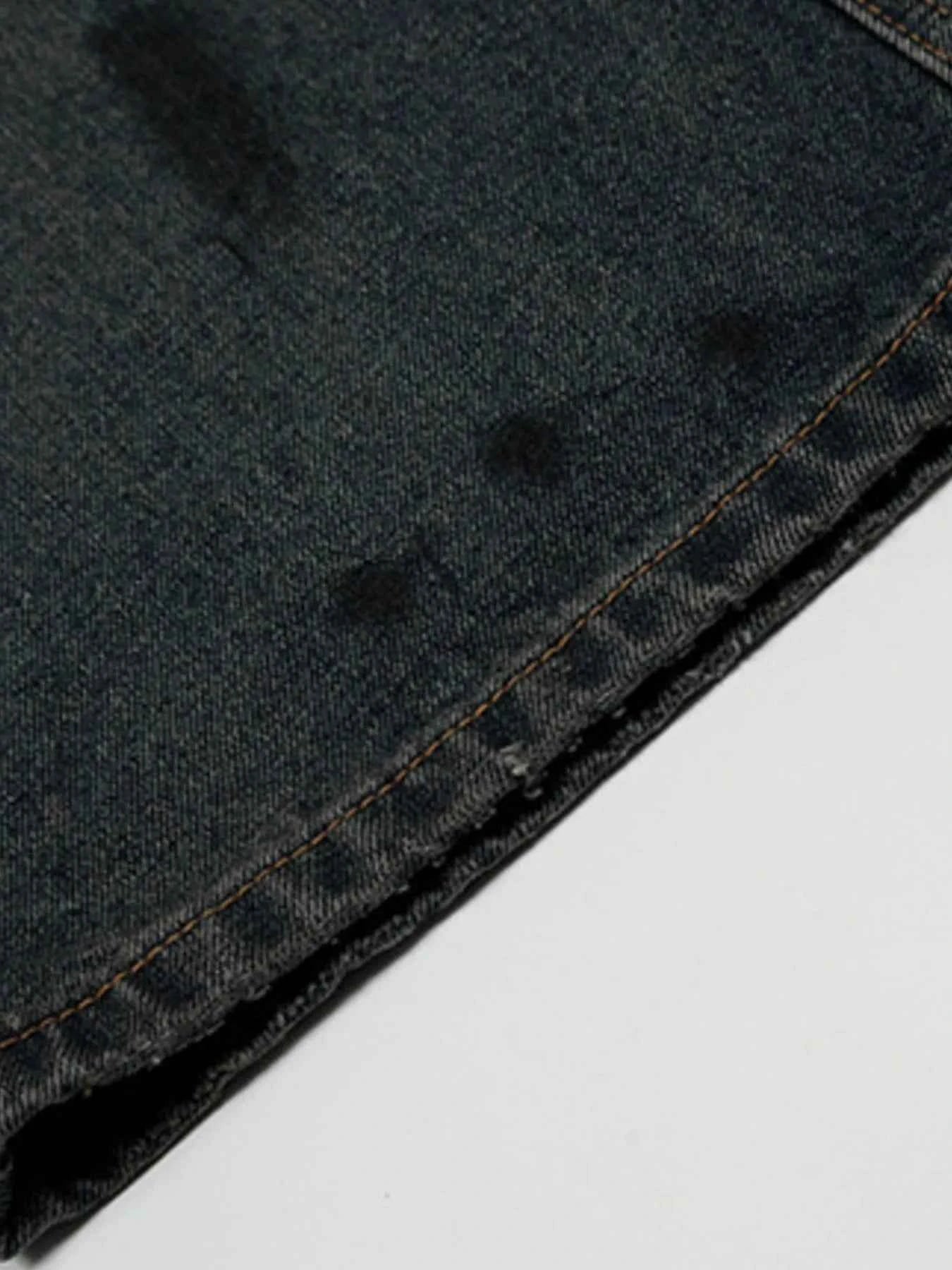 Men's High Waist Washed Jeans