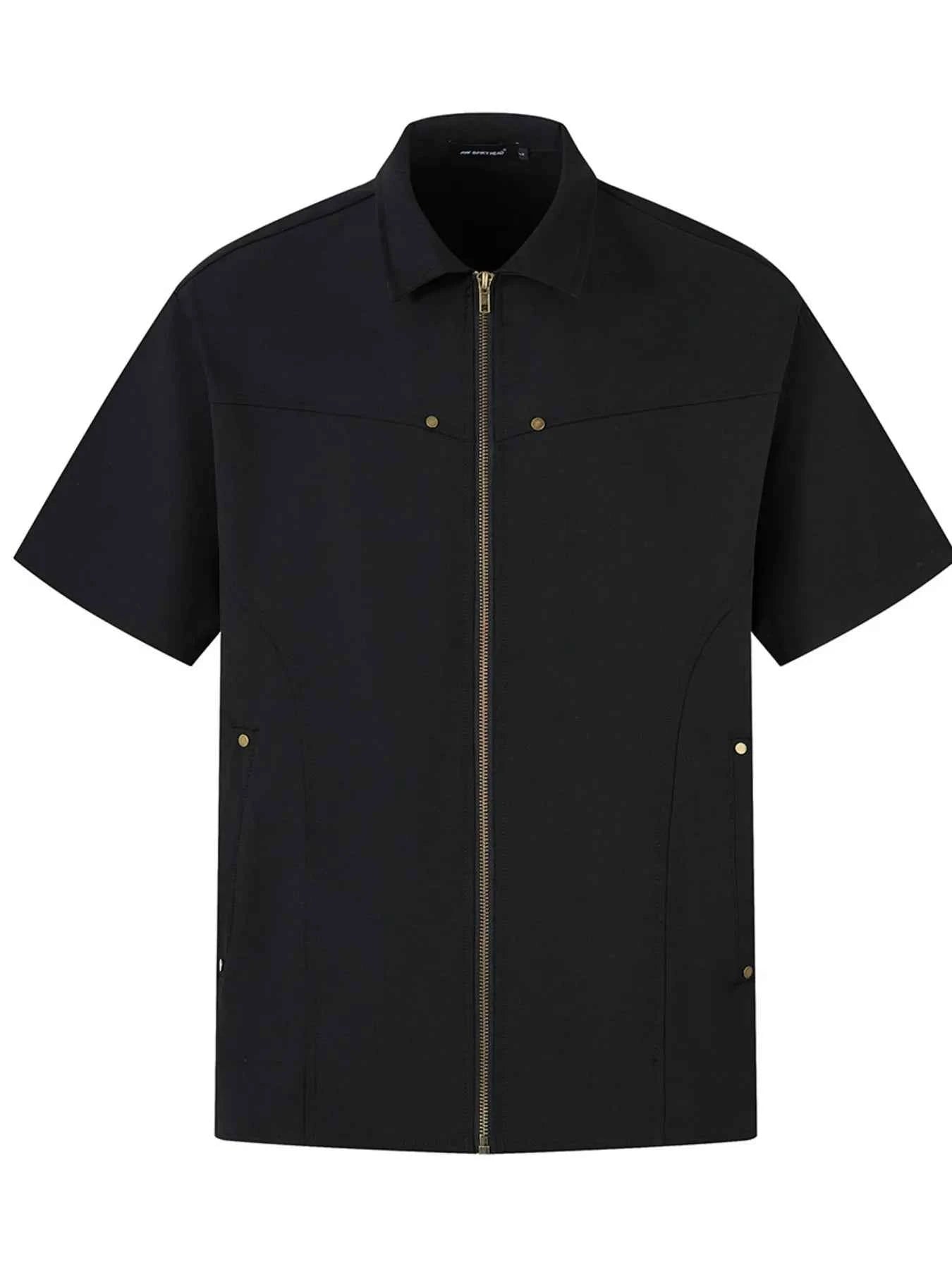Men's Zip Up Short Sleeve Shirt