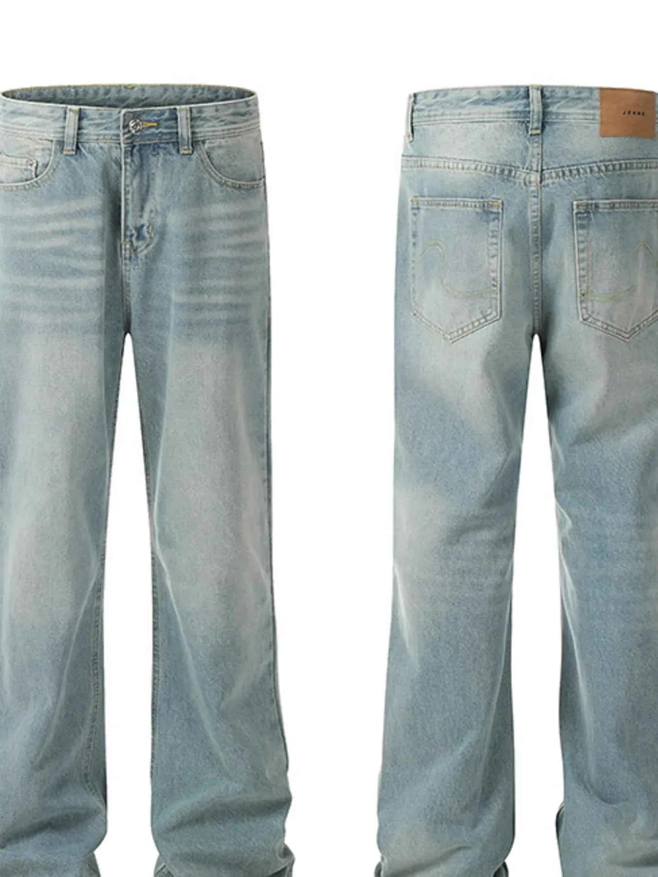 Men's Washed Wide Leg Jeans